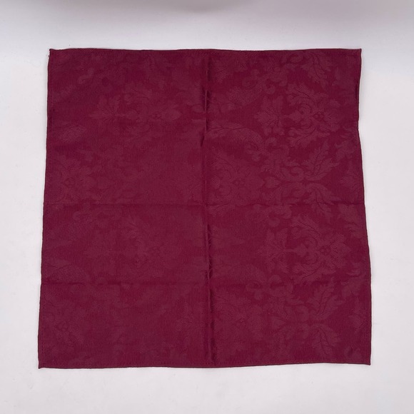 JCP Home Maroon Fabric Napkin Set of Four 17.5 Inch Square Embossed Floral - Picture 2 of 5